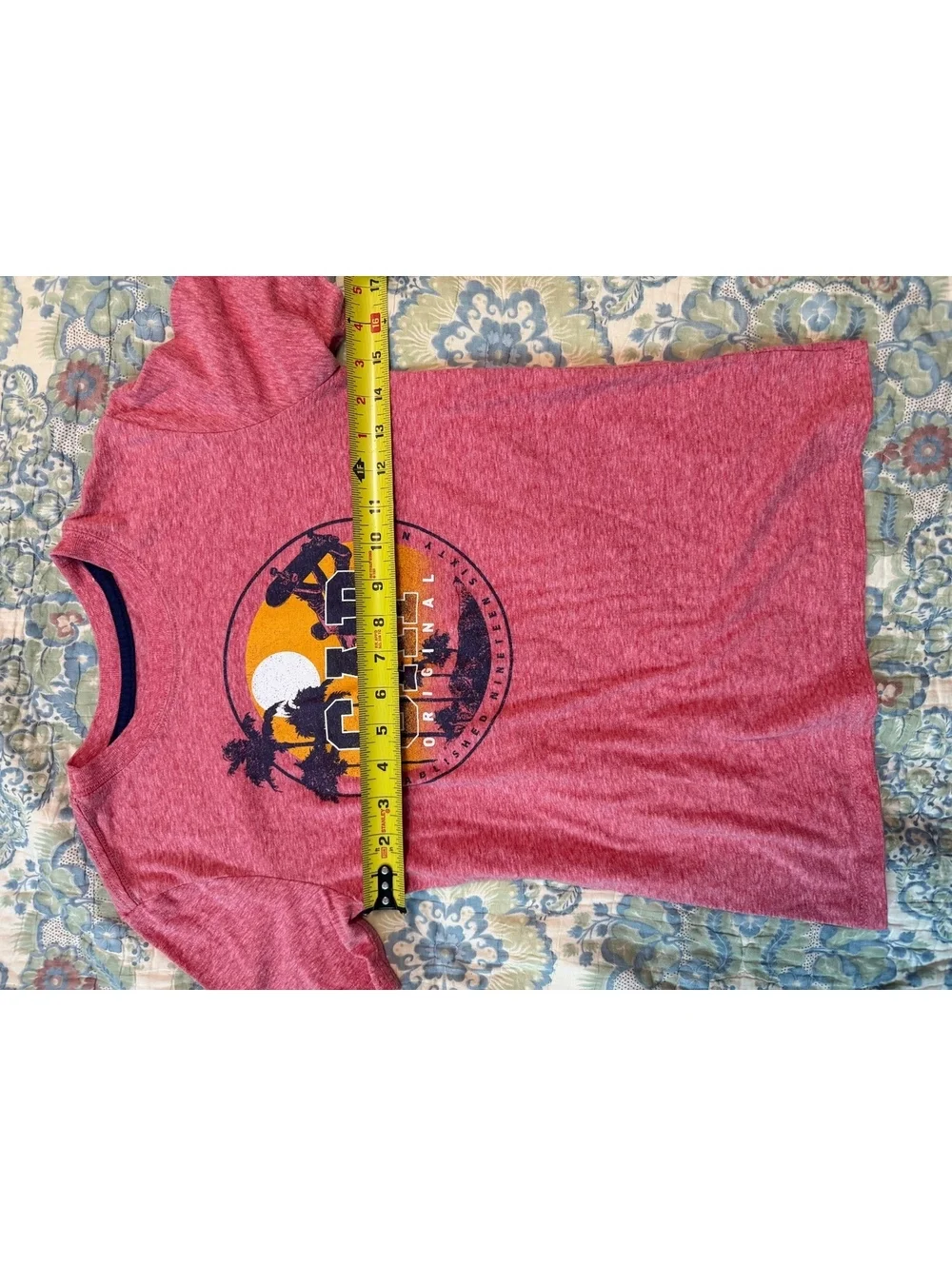 GAP Original Sunset Skate Graphic Tee Kids Red Heather Short Sleeve